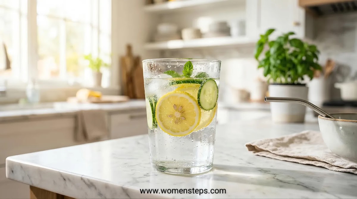 Refreshing citrus detox water with lemon slices for healthy hydration.