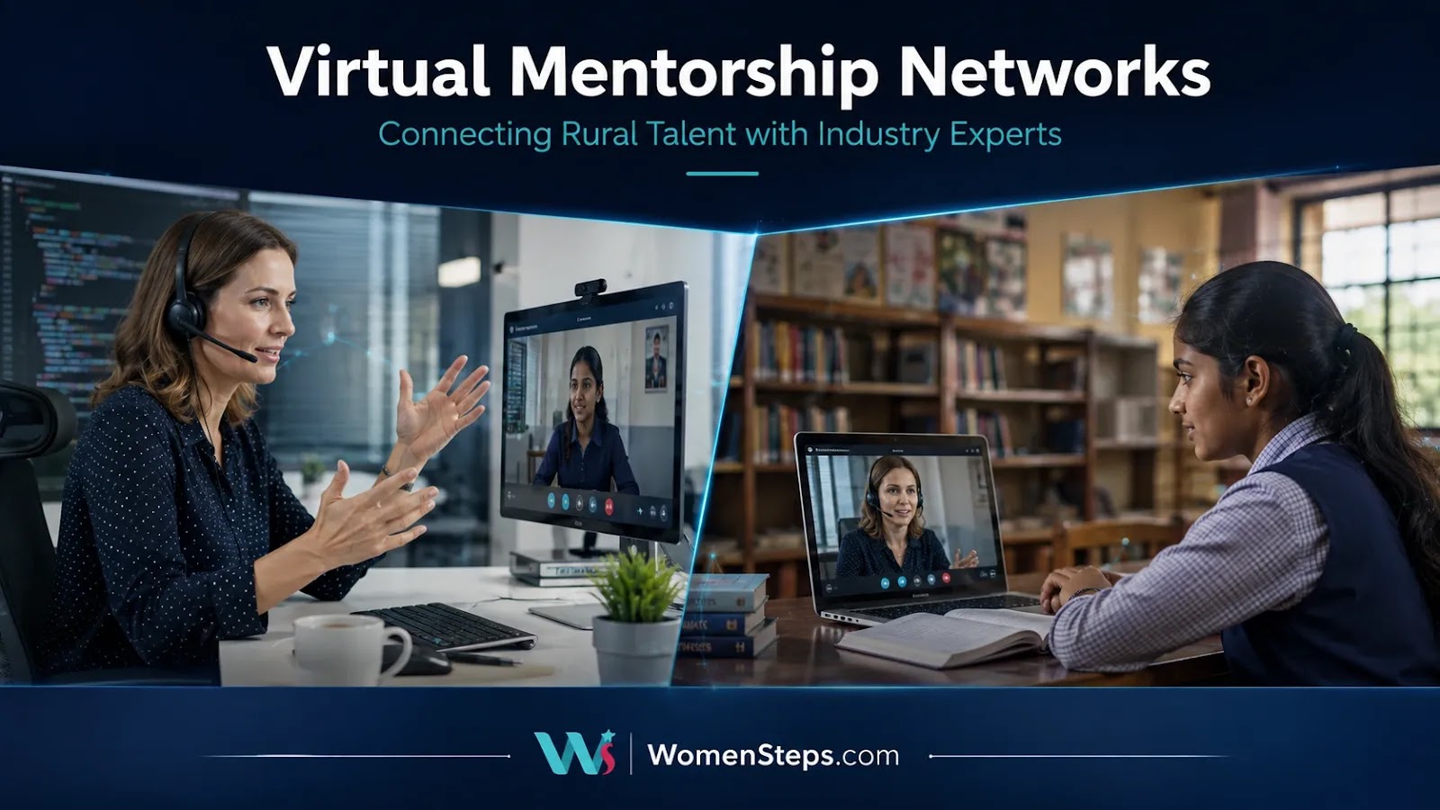 Mentorship for Women in STEM Mentors collaborating with young women on science projects